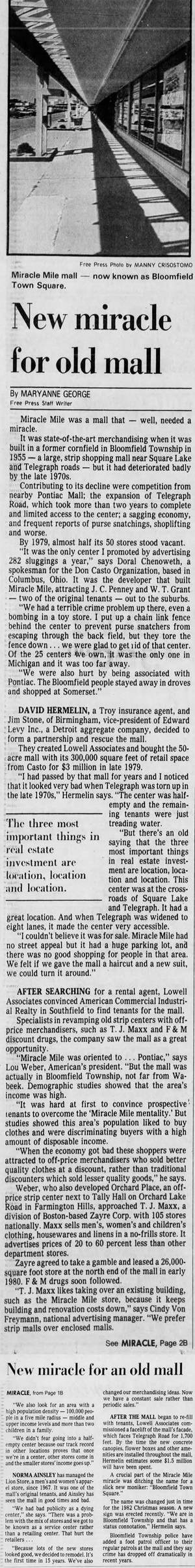 Miracle Mile Shopping Center - 1983 Article On Name Change